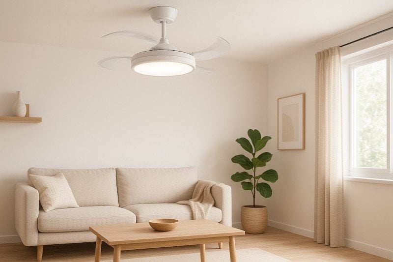 Los 5 mejores ventiladores de techo con aspas retráctiles 2025: diseño, silencio y funcionalidad